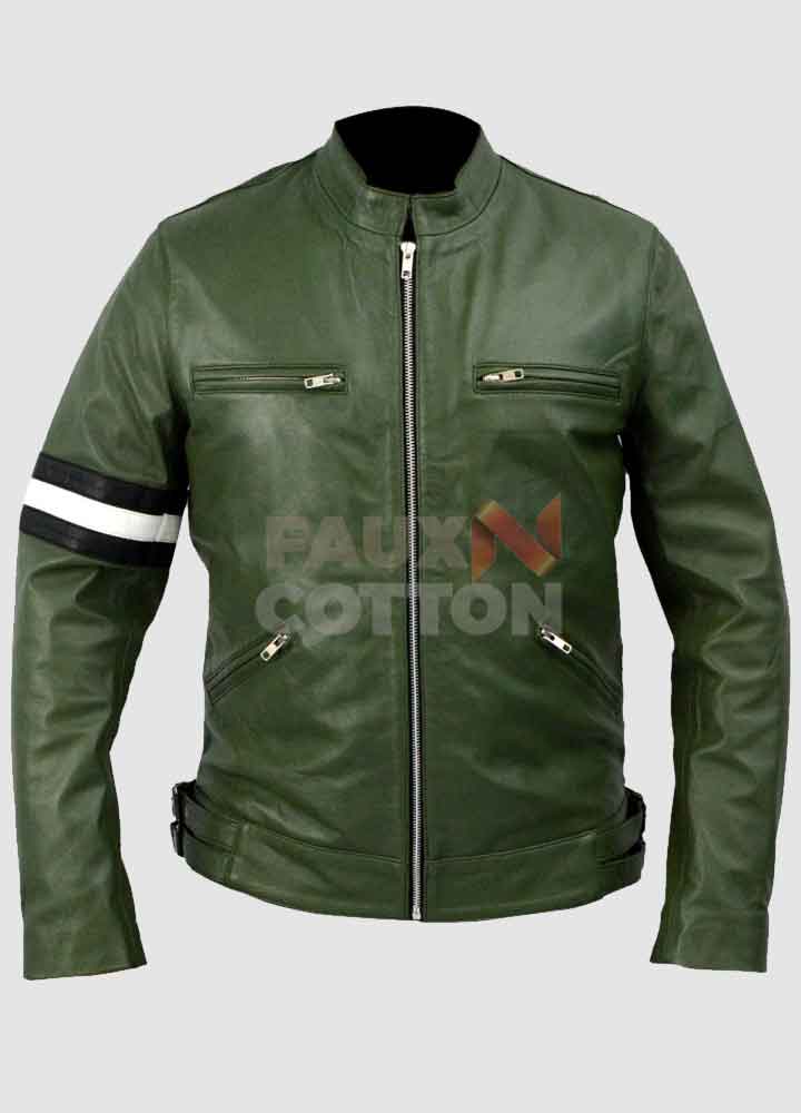 Dirk Gently's Samuel Barnett Green Leather Jacket